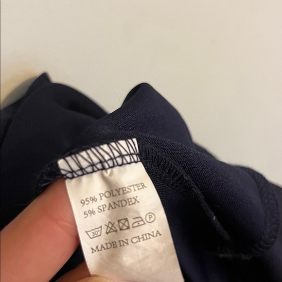 NWOT Elegant Navy Blue Ruffle Short Sleeve Fishtail Peplum Midi Dress Small - Picture 8 of 16